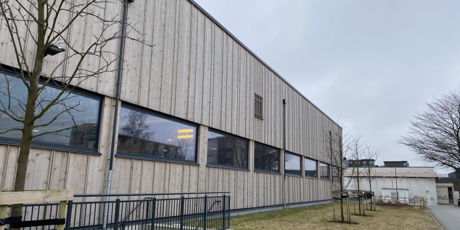 Utvendig taknedløp Timehallen